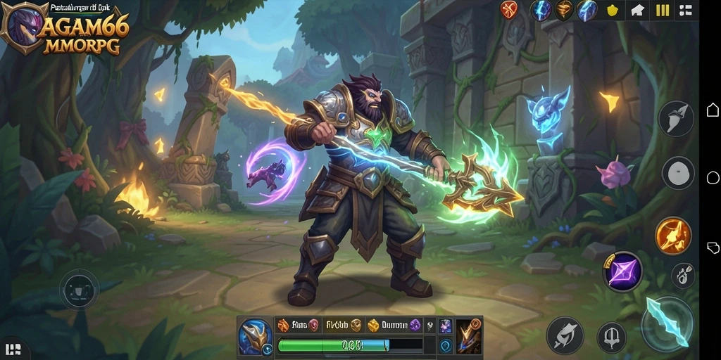 Screenshot gameplay AGAM66 memperlihatkan pertempuran seru dalam dunia MMORPG.