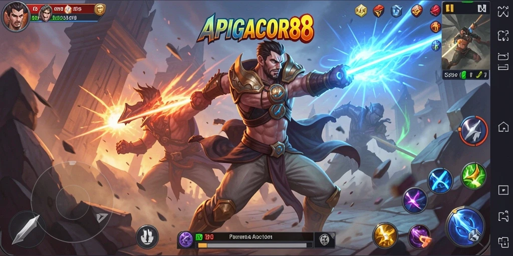 Screenshot gameplay menampilkan aksi seru dalam APIGACOR88.