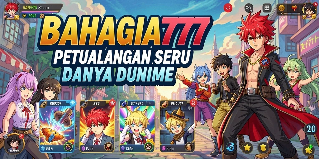 Tangkapan layar BAHAGIA777 menampilkan pertarungan karakter Anime yang seru.