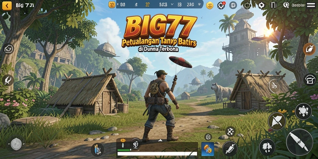 Screenshot gameplay BIG77 menampilkan petualangan di dunia terbuka yang menakjubkan.