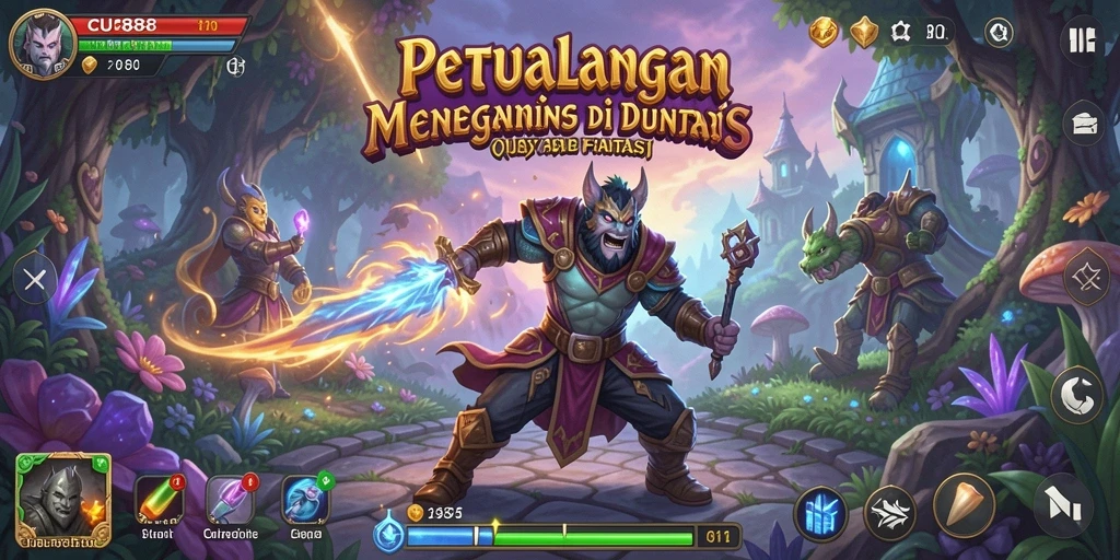 Gameplay menakjubkan dengan pertarungan RPG yang seru.
