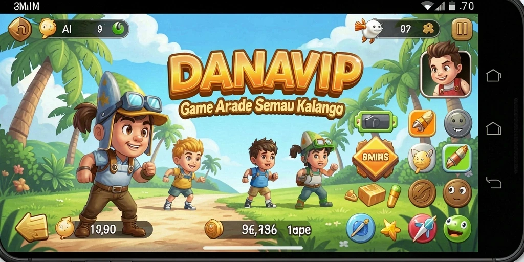 Screenshot gameplay <strong>DANAVIP</strong> yang menunjukkan aksi menegangkan di dalam game Arcade.