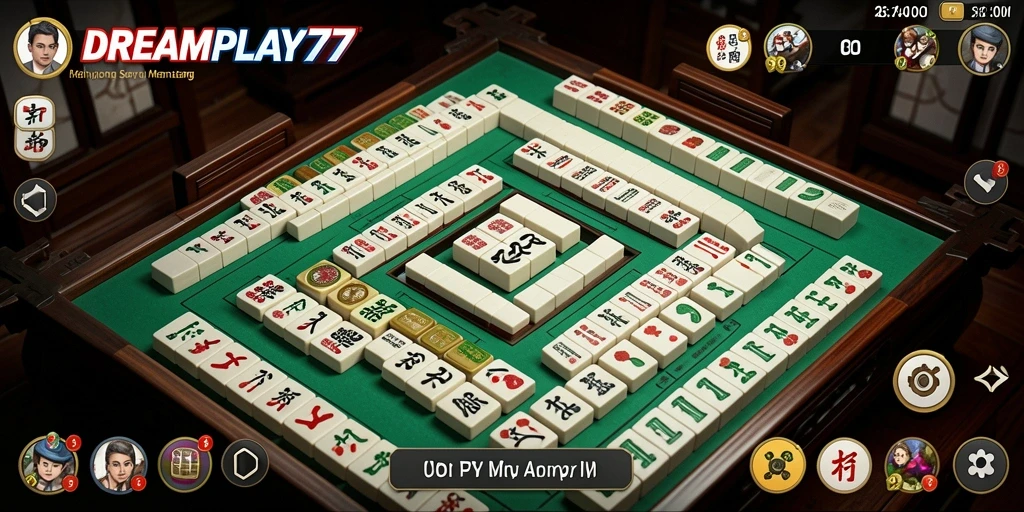 Tampilan gameplay seru dalam aplikasi DREAMPLAY77 Mahjong.