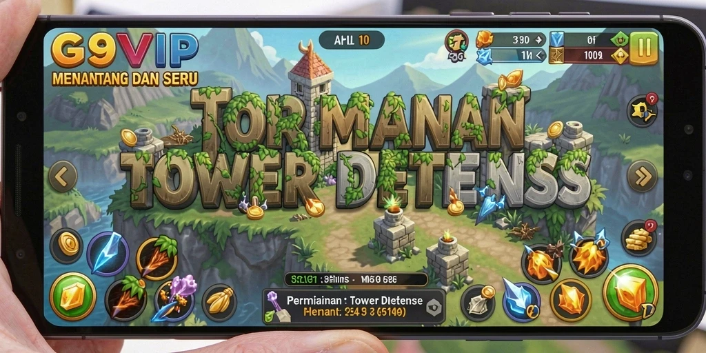 Gameplay intens menara pertahanan di G9VIP.