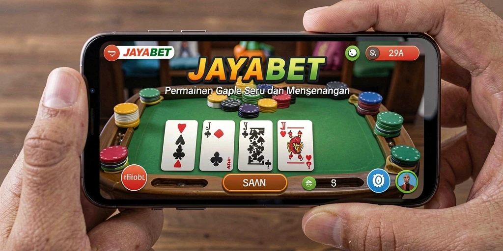 Tampilan gameplay JAYABET dengan suasana permainan Gaple yang menyenangkan.