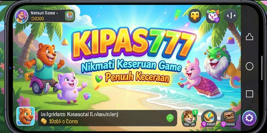Tampilan gameplay KIPAS777 yang ceria dan menghibur