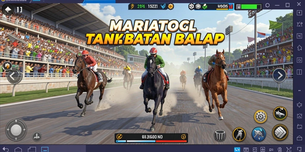 Gameplay MARIATOGL dengan motor balap di lintasan yang dinamis.