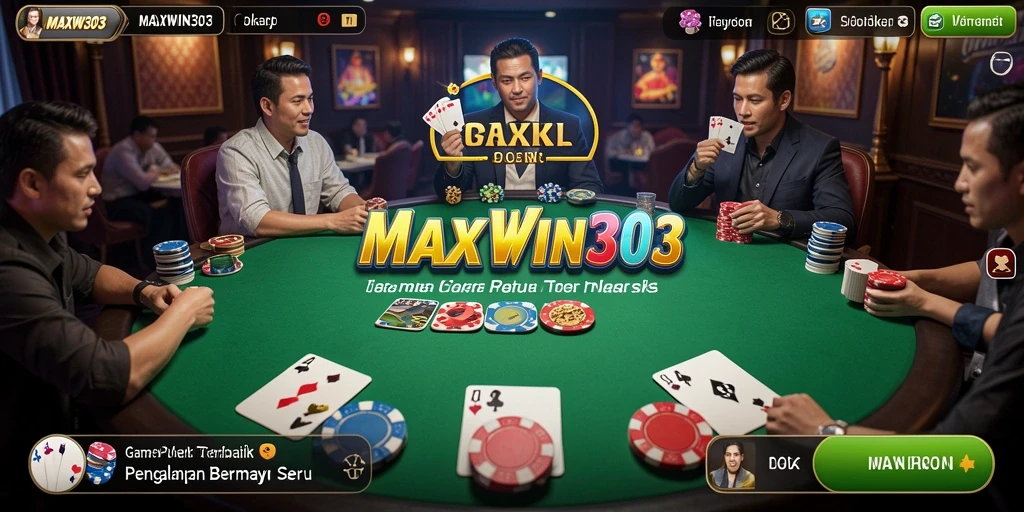 Gameplay seru poker di MAXWIN303 dengan interaksi pemain.