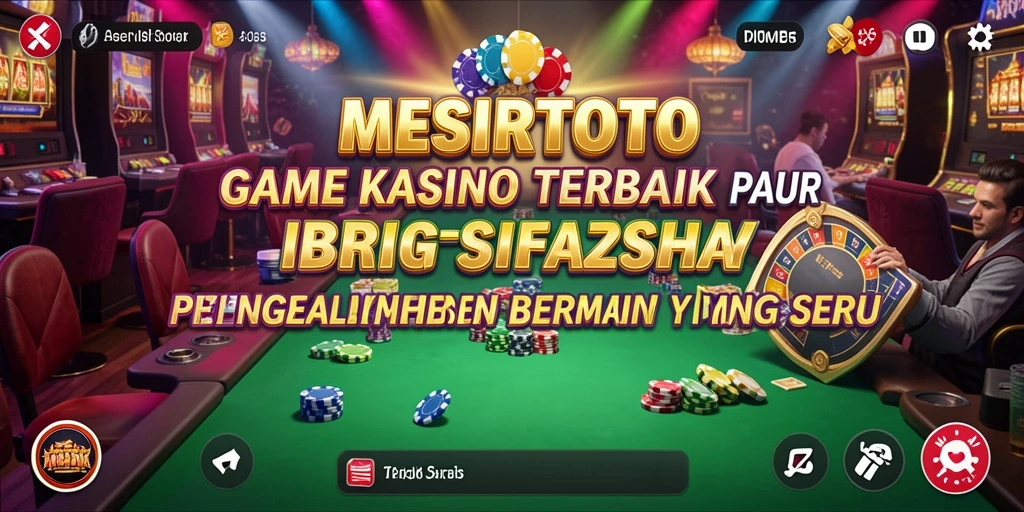 Tampilan gameplay <strong>MESIRTOTO</strong> yang menakjubkan dalam suasana Kasino.