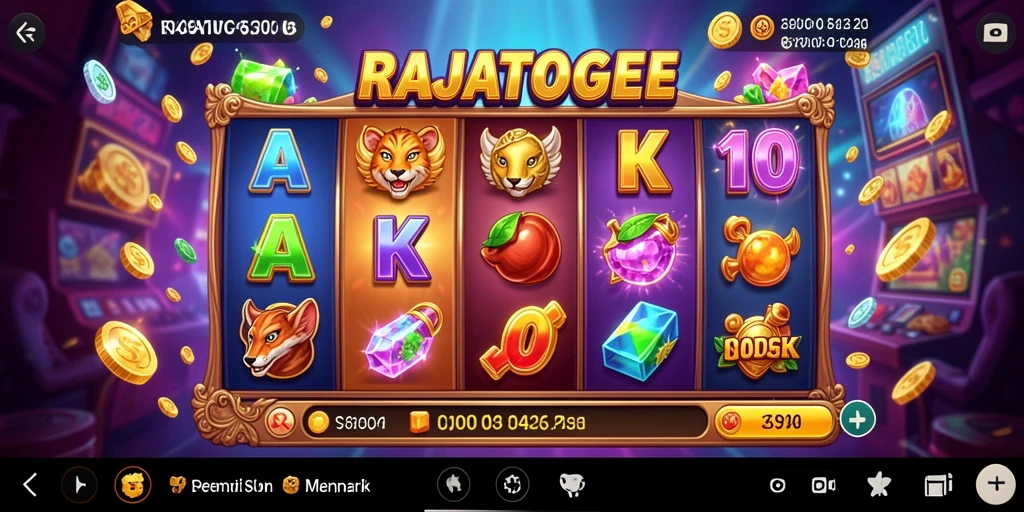 Tangkapan layar gameplay RAJATOGEL yang menampilkan putaran slot menarik.