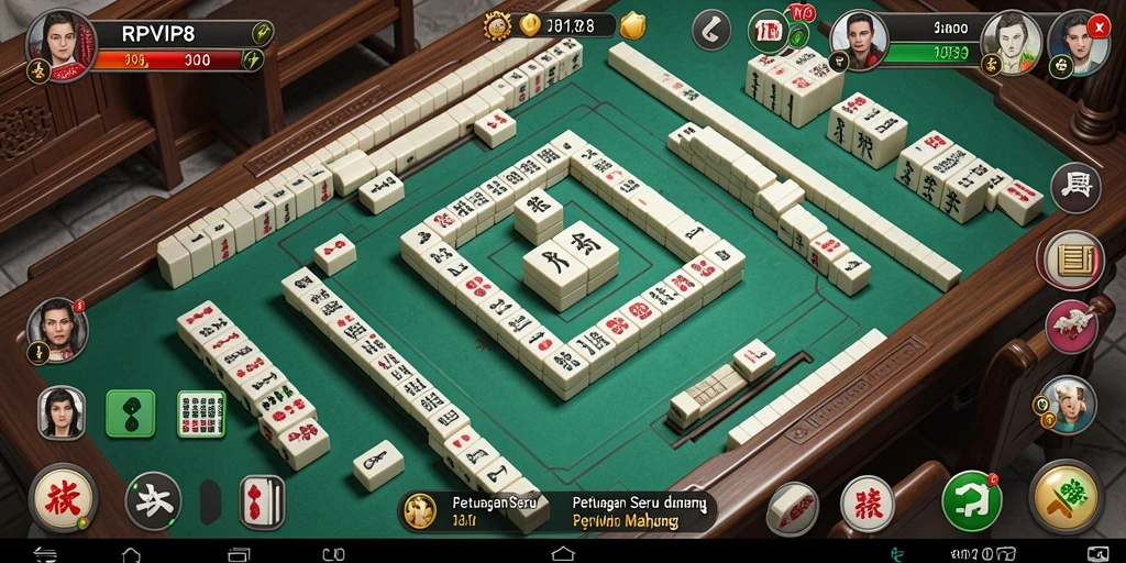 Tampilan gameplay menarik dari RPVIP8 dengan desain Mahjong yang memukau.
