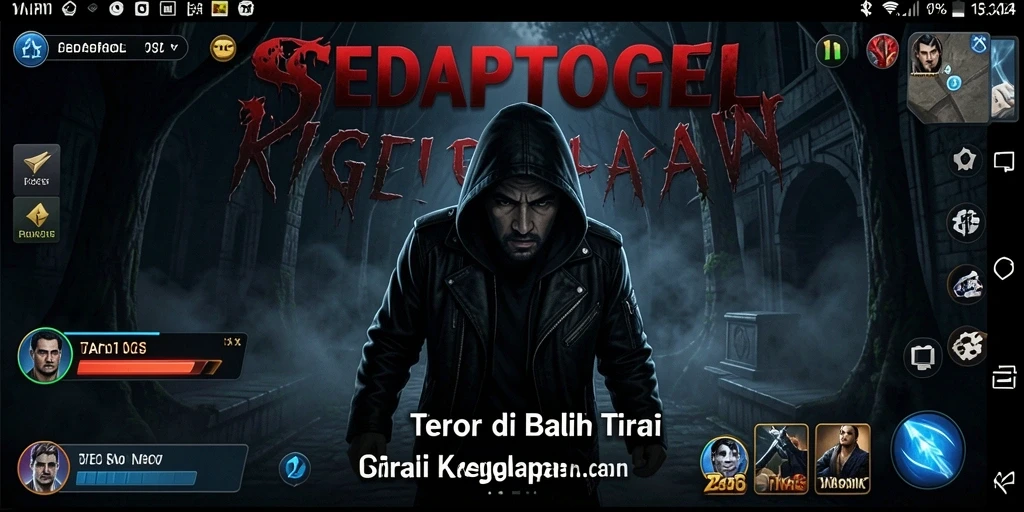 Screenshot gameplay SEDAPTOGEL menampilkan suasana mistis dan mencekam.