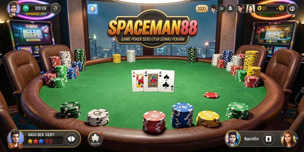 Tangkapan layar gameplay Poker yang seru di SPACEMAN88.