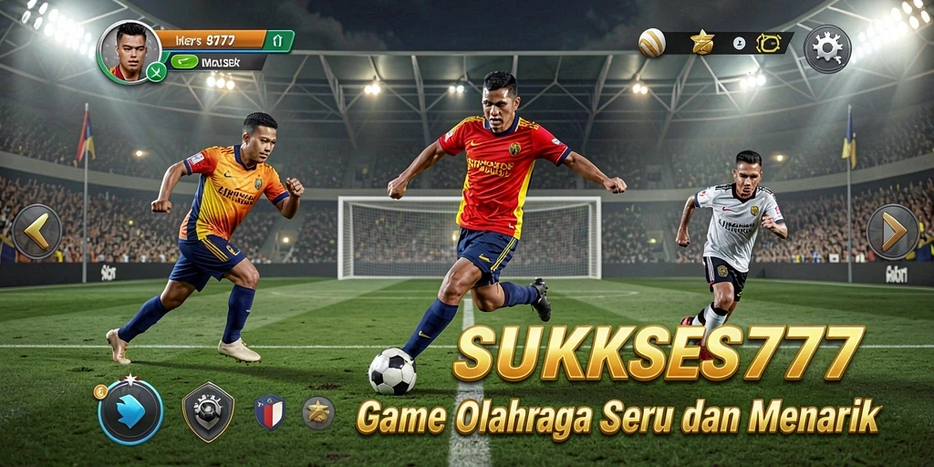 Tangkapan layar gameplay <strong>SUKSES777</strong> menunjukkan aksi olahraga yang seru dan kompetitif.