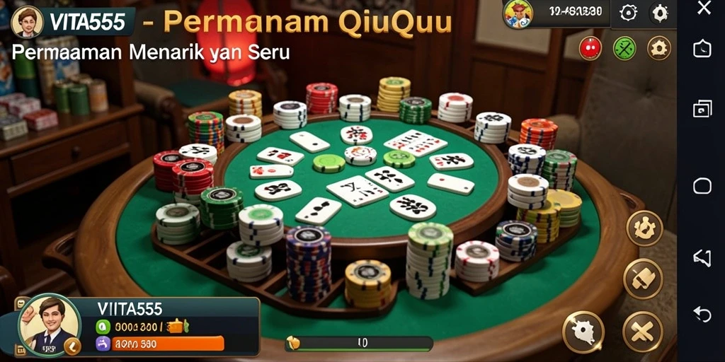 Screenshot VITA555 yang menampilkan aksi seru permainan QiuQiu.
