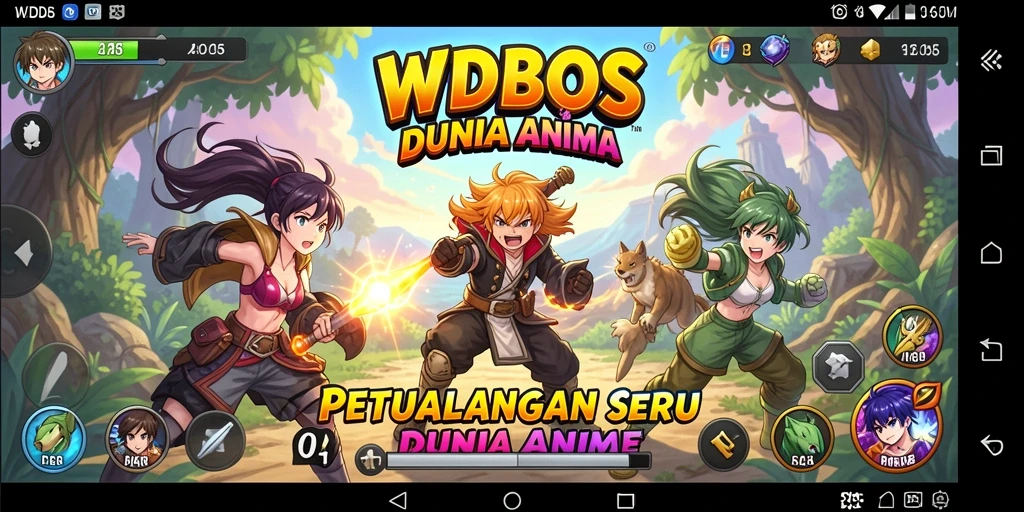 Tampilan gameplay yang memukau dengan karakter anime yang dinamis.