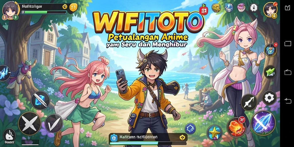Gameplay WIFITOTO yang menampilkan karakter Anime yang beraksi.