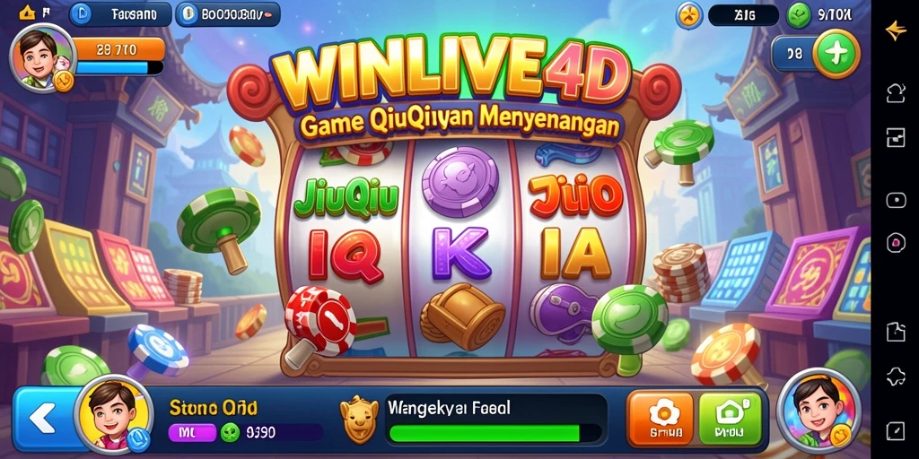 Screenshot gameplay WINLIVE4D menampilkan suasana QiuQiu yang seru.